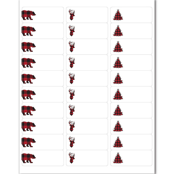 300 buffalo plaid blank sticker labels - Picture 4 of 7